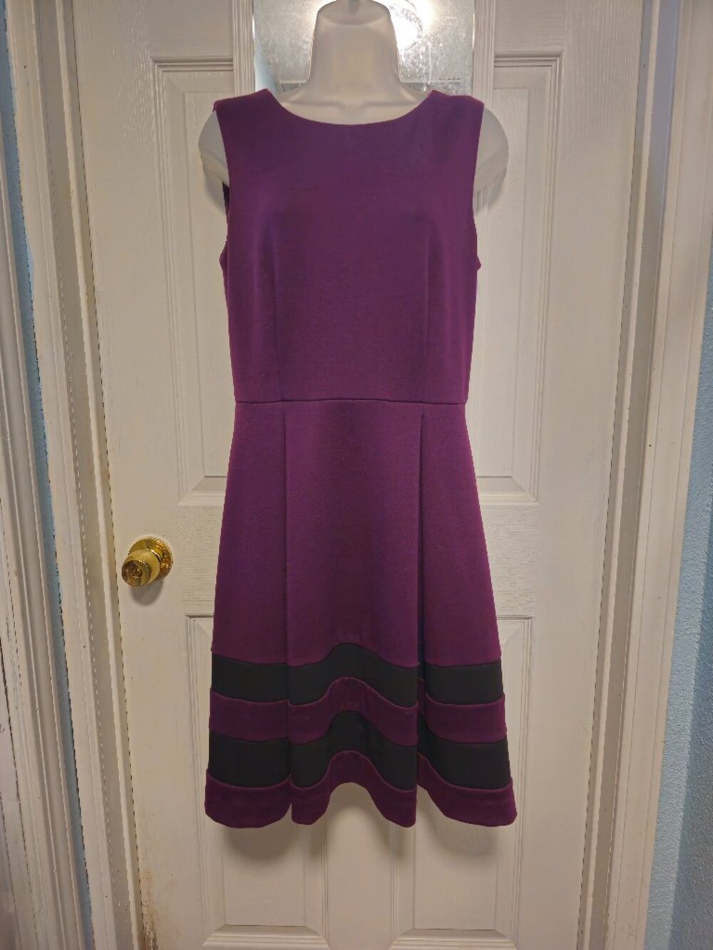 Calvin Klein Sleeveless Purple fit and flare dress